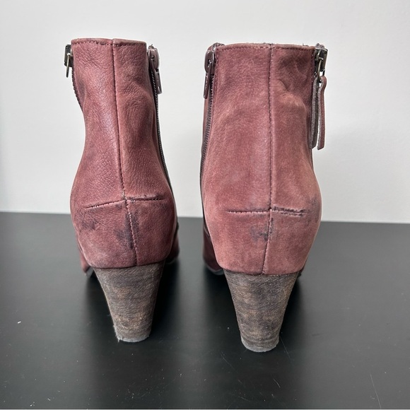 Miz Mooz Bankok Ankle Boot Nubuck Leather Bootie 2" Heel in Plum Size 9.5 - Picture 8 of 11